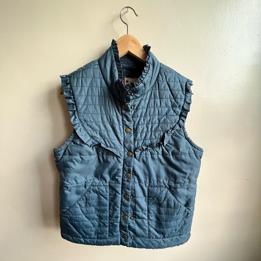 Free People Ruffle puffer vest
